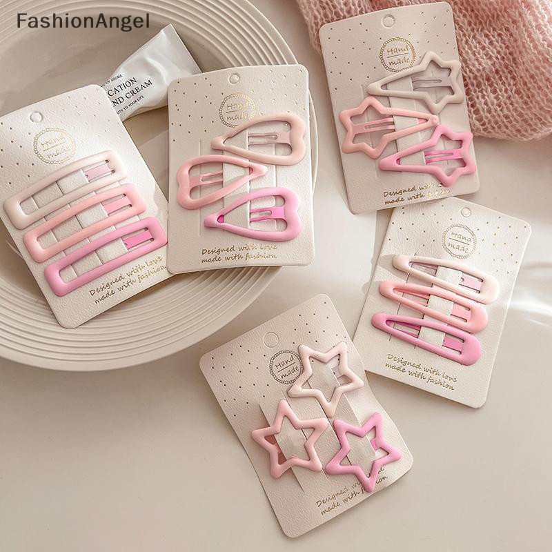 FashionAngel 3 Cái / bộ Kẹp Tóc Cho Nữ Bé Gái Ngôi Sao BB Kẹp Tóc Pin Phong Cách Hàn Quốc Mờ Màu Hồng Chụp Đồ Trang Trí Phụ Kiện TH