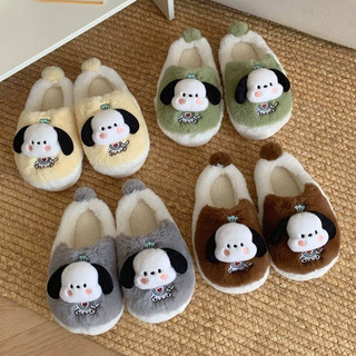 XIXITIAO Dép Cotton Hoạt Hình Dễ Thương Nhà Trong Nhà Đế Mềm Nam Nữ