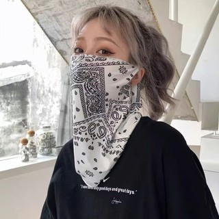 Khăn Che Mặt Chống Nắng Hoa Floral Khẩu Trang Vải Nam Nữ Dáng Ống ALINE