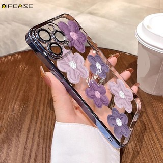 Dành Cho Samsung Galaxy C55 M55 M54 M53 M52 M51 M34 M33 M32 4G 5G Ốp Điện Thoại Màu Tím Tranh Sơn Hoa Mạ Sáng Bóng Vỏ Silicon Mềm Vỏ Ốp Lưng