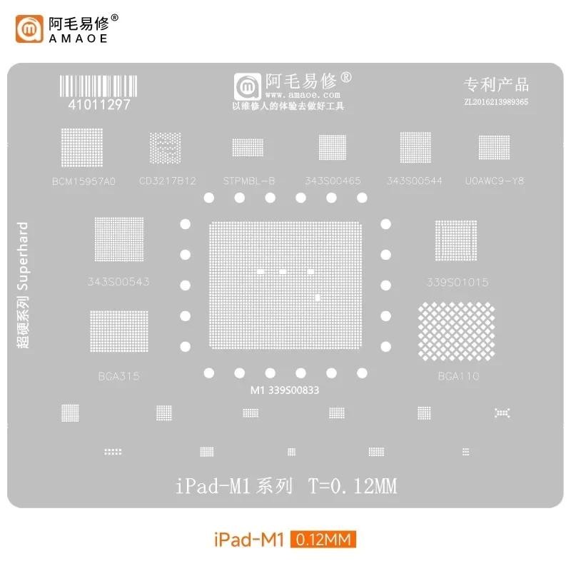 AMAOE BGA Reballing stencil Cho iPad M1 M2 2021 2022 Air 5 Air6 BGA Reballing stencil Tin Trồng Máy Tính Bảng Hàn Công Cụ Sửa Chữa