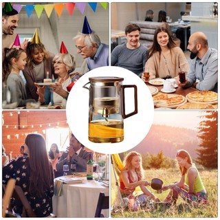 Máy pha trà French Press Glass Tea Pot Infuser Tea Pot có bộ lọc Bộ lọc một chạm kiểu ép Bộ lọc cổ điển trong suốt 500\ 750ml antirtvn