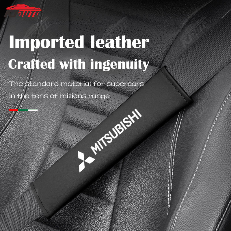 Mitsubishi Ralliart Dây An Toàn Nối Dài Bảo Vệ Vai Dây Đeo Vai Da Giảm Mệt Mỏi Cho Xpander Delica Pajero Sport L200 Fuso Eclipse Cross Attrage Mirage G4