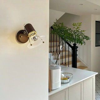 Đèn Tường Kéo Công Tắc Kính Chụp Đèn Bằng Gỗ Thân Đèn Led Sconce Thích Hợp Cho Phòng Khách Phòng Ngủ Nhà Hàng