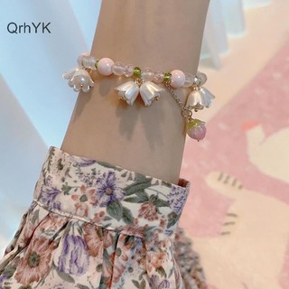 Nhà Máy Thời Trang Ngọt Ngào Vintage Ngọc Trai Lily Hoa Vòng Tay Nữ Hàn Quốc Dễ Thương sel Hồng Mặt Dây Chuyền Vòng Tay Trang Sức QrhYK