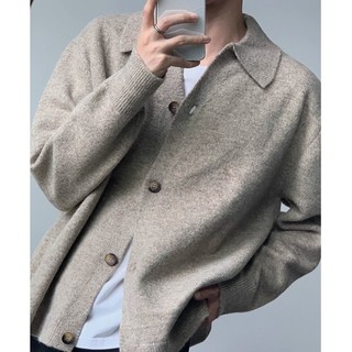 Áo len nam EERSHENSHI, áo len cardigan cổ điển và đa năng, dáng rộng, áo len dệt kim phong cách lười biếng