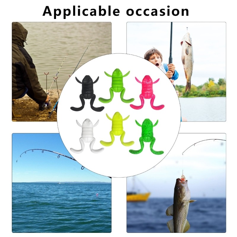Mồi Swimming Bait Soft Lure Mô Phỏng Ếch, 5 Chiếc - Thích Hợp Cho Câu Cá Trên Mặt Nước
