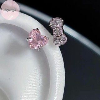 Deyangk Nơ Dễ Thương Trái Tim Xương Tai Móng Tay Thời Trang Tinh Tế Bông Tai Dành Cho Nữ Cô Gái Ánh Sáng Tinh Tế Bông Tai Phụ Kiện Trang Sức Quà Tặng VN