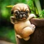 Tượng leo núi cho chó DARON, Đồ trang trí bằng nhựa chó con dễ thương 3D, Đồ thủ công động vật nhân tạo Mô phỏng Bền bỉ Mới lạ Bể cá Hình sân