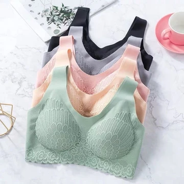 ((M-4xl Hàng có sẵn) Quần ngực đậm đặc cao su Thái 4.0 phong cách mới dành cho nữ Yoga thể thao ren lưng đẹp Đồ lót ngủ liền mạch Đồ lót không chứa thép Đồ lót nữ sinh viên