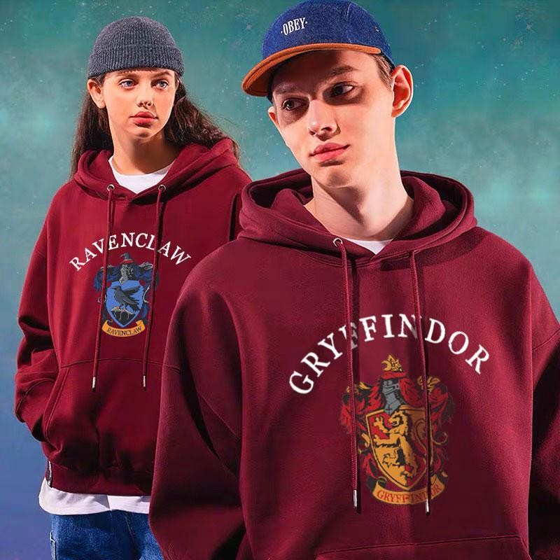 [Giao hàng trong ngày] Cotton Size Lớn Dài Tay Harry Potter Phong Cách Preppy Thu Đông Nam Nữ Plus Phong Cách Nhung Mỏng Phong Cách In Mũ T Phù Hợp Với Cặp Đôi Mặc