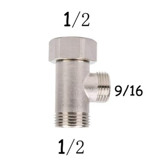 Đầu nối van 3 chiều UMITY Tee Joint, Đầu nối bộ chuyển đổi van 3 / 8 '1 / 2' 9 / 16 '15 / 16' T bền bỉ, Phụ kiện hệ thống nước phòng tắm Phụ kiện ghế vệ sinh bằng đồng thau đính kèm