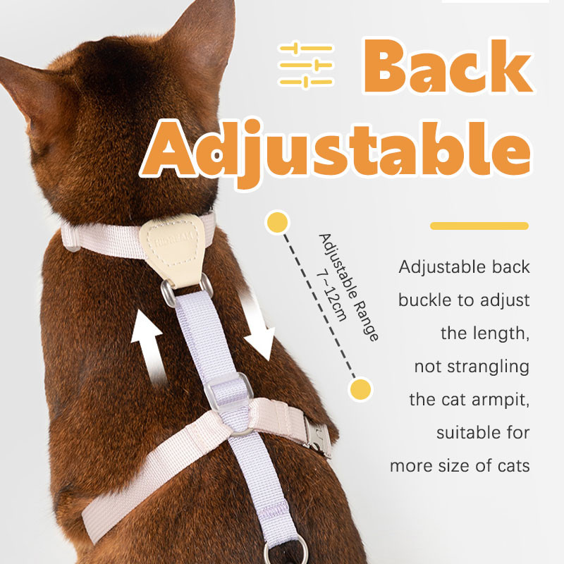 HamshMoc Escape Proof Cat Harness Bộ dây xích có thể điều chỉnh H-Back Nhẹ Khóa kẽm Khóa hạng nặng