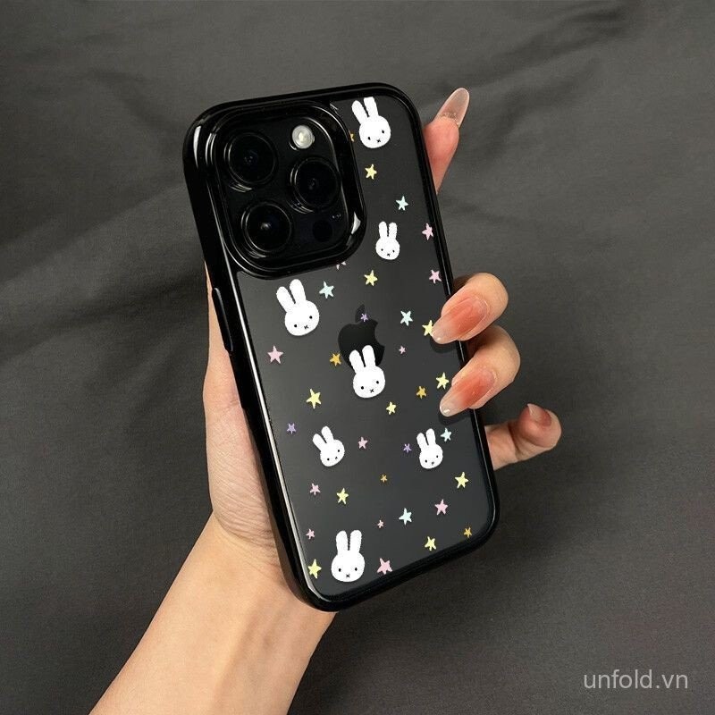 Ốp Điện Thoại Star Rabbit QYJS Thích Hợp Cho IPhone 12 PRO 13 14 15 16 ProMax X XS XR XSMAX 11 14 15 16 PLUS 7 8 plus Khung Đen KGFB