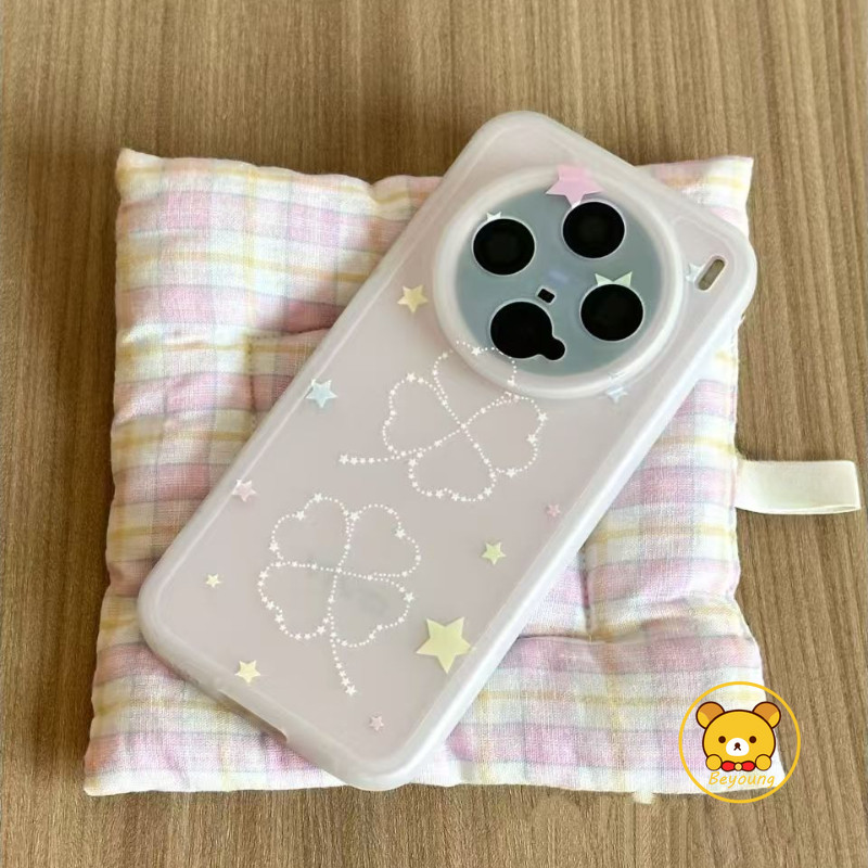 Vỏ Cỏ Bốn Lá May Mắn Cho Meizu 21 Note 20 18 17 16 Note 16 Pro Luck 08 5G 4G Ice Fog Phim Hoạt Hình Ốp lưng Mờ Mềm