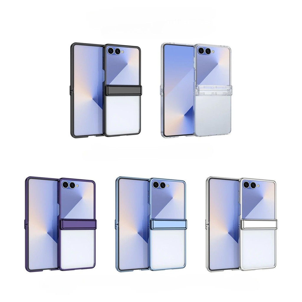 Ốp Điện Thoại Bảo Vệ Bản Lề Mạ Điện Cho Samsung Galaxy Z Flip 7 6 5 Flip7 Flip6 Flip5 Có Phim Cường Lực Bao Gồm