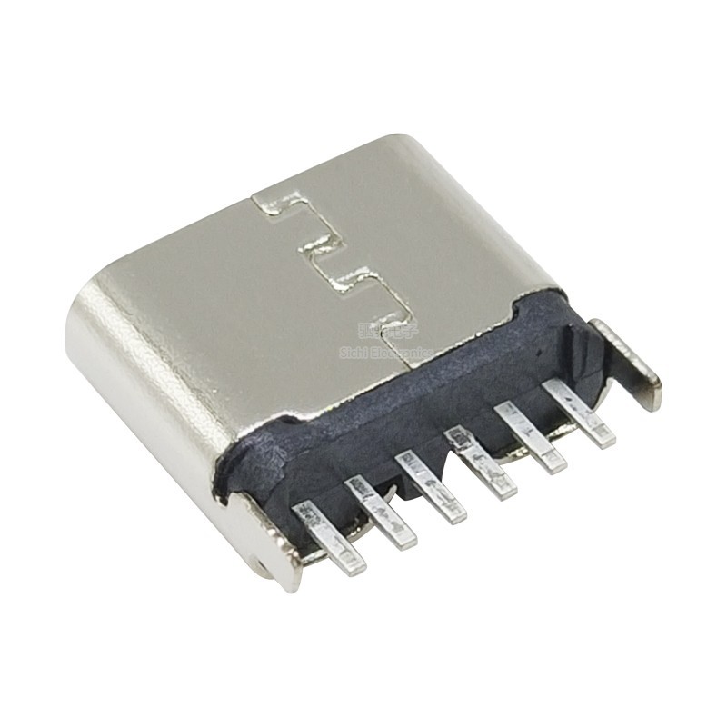 Ổ cắm USB TYPE-C 6P dọc 5/6.9/9.3/10.0/10.5MM DIP 180°