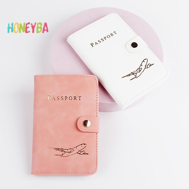 < Honeyba > Vỏ đựng hộ chiếu chống nước Ví đựng thẻ tín dụng da du lịch Sổ hộ chiếu dễ thương dành cho nữ / nam