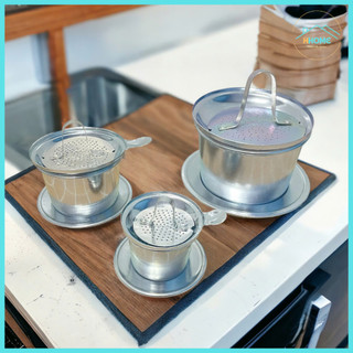 Phin cafe, phin pha cà phê cafe nhôm to cỡ lớn đại loại đẹp sáng bóng giá rẻ - Size Trung, đai, cồ