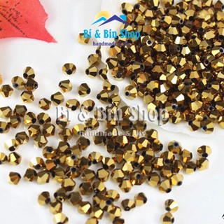 100 Viên Pha Lê Nón 3mm-4mm Màu Xi Mạ Đính Kết Trang Phục, Làm Trang Sức Handmade