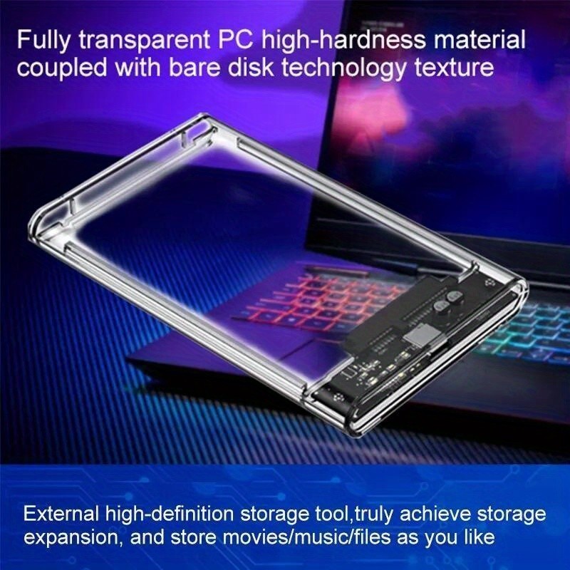 Trong suố Box Ổ Cứng 2.5 inch Trong Suốt USB 3.0 ,  Bảo Hành 12 Tháng, Gắn Được Ổ Cứng 2Tb Di động Máy tính SSD