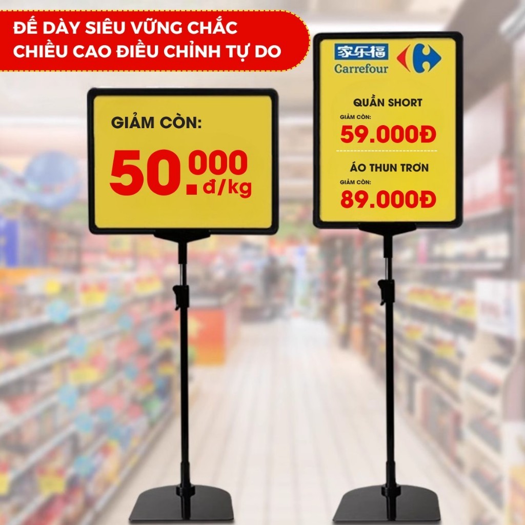 Bảng Sale Khung Mica Để Bàn A4 Hai Mặt Chữ T - Giá Đỡ Bảng Khuyến Mãi, Menu, Thông Báo Trưng Bày Đa Năng