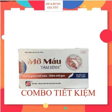 COMBO 04 HỘP Mỡ máu Tâm Bình - hộp 60 viên - (hỗ trợ giảm mỡ máu, giảm mỡ gan),( giảm cholesterol) thanh nhiệt, giải độc