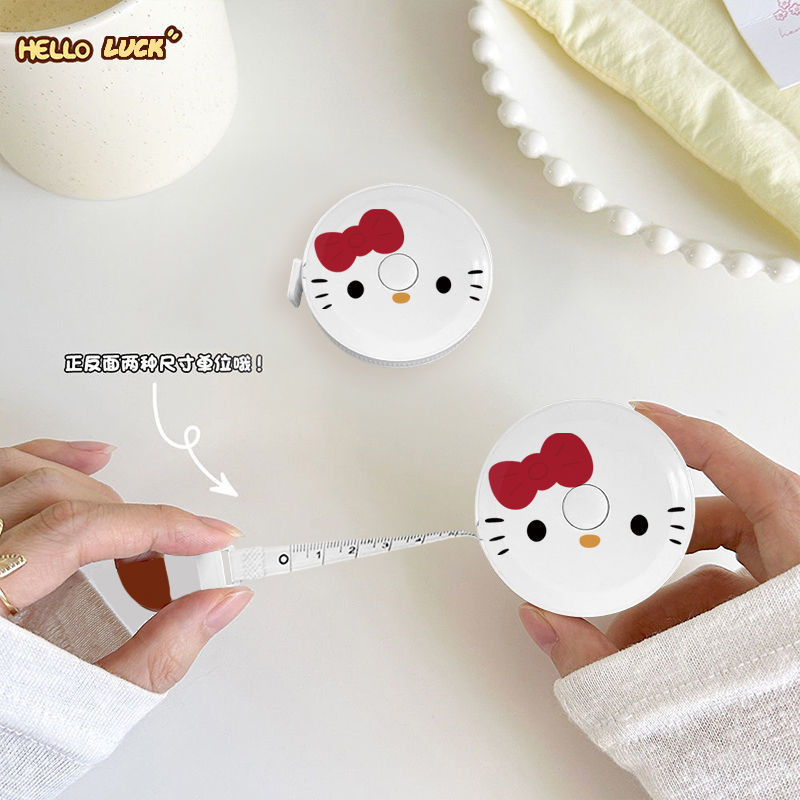 HelloKitty Băng Đo Mini Mét Đo Thước Quần Áo Thước Mềm Eo Thước Đo Chiều Cao Di Động YP0C