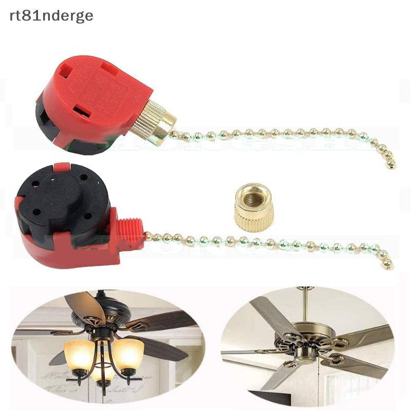 Quạt trần màu đỏ 4 dây Ge 3 tốc độ ZE-268S6 Quạt kéo điều khiển tốc độ n