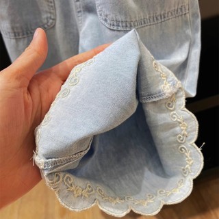 Mùa hè Phong Cách Mới Quần Jean Bé Gái Phiên Bản Hàn Quốc Bé Mắt Cá Chân Quần Ren Viền Mỏng Rời Quần Thường Ngày