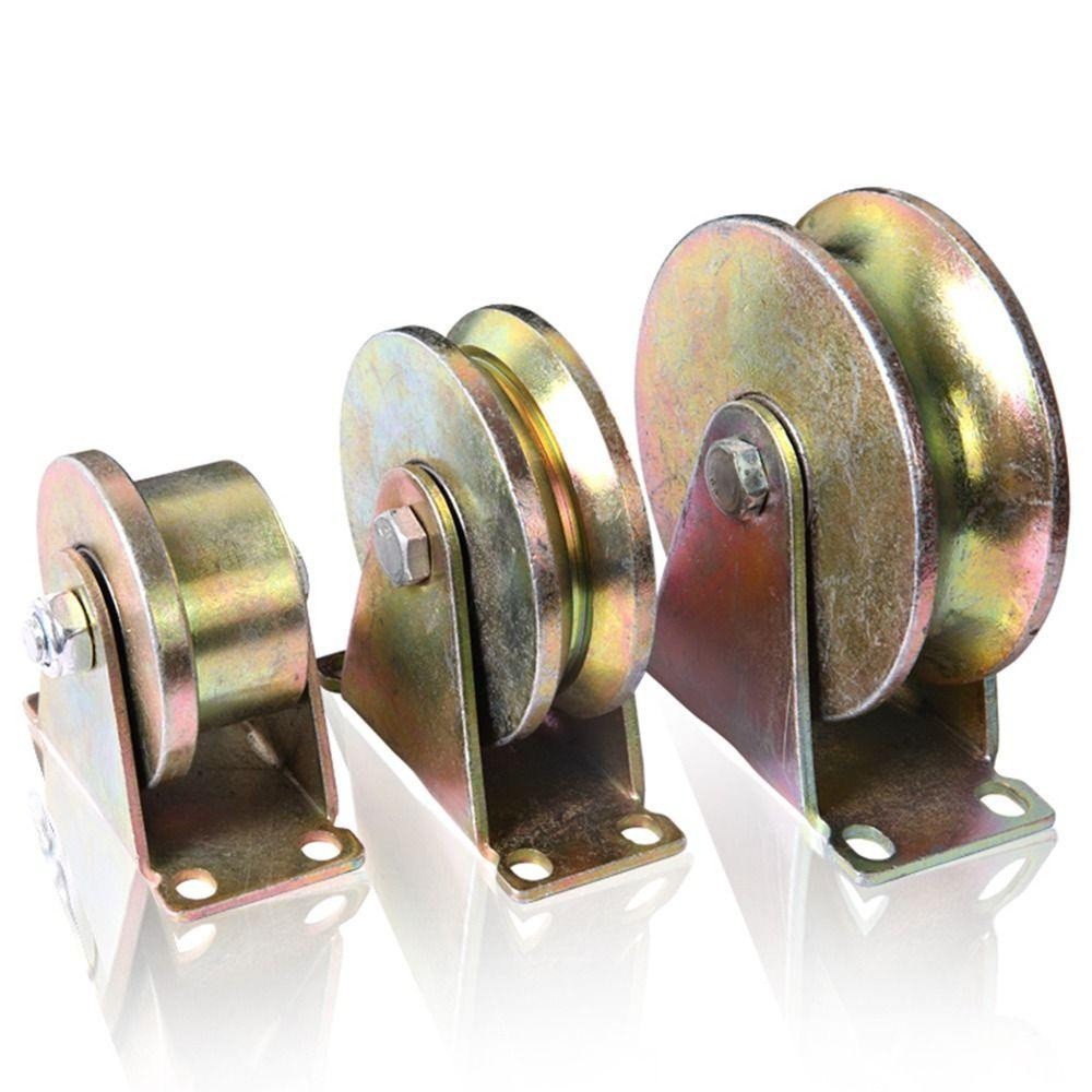 【COD】Bộ Ròng Rọc Bánh Xe Cửa Cổng Trượt – Con Lăn Chữ U/V, Thép Mạ Màu, Phụ Kiện Phần Cứng Cửa Trượt Đa Năng