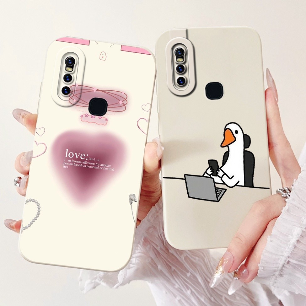 Ốp lưng Vivo 1819 Vivo V15 Cover Hoa thời trang sang trọng Kawaii Girl Vỏ điện thoại chống sốc hình mèo dễ thương