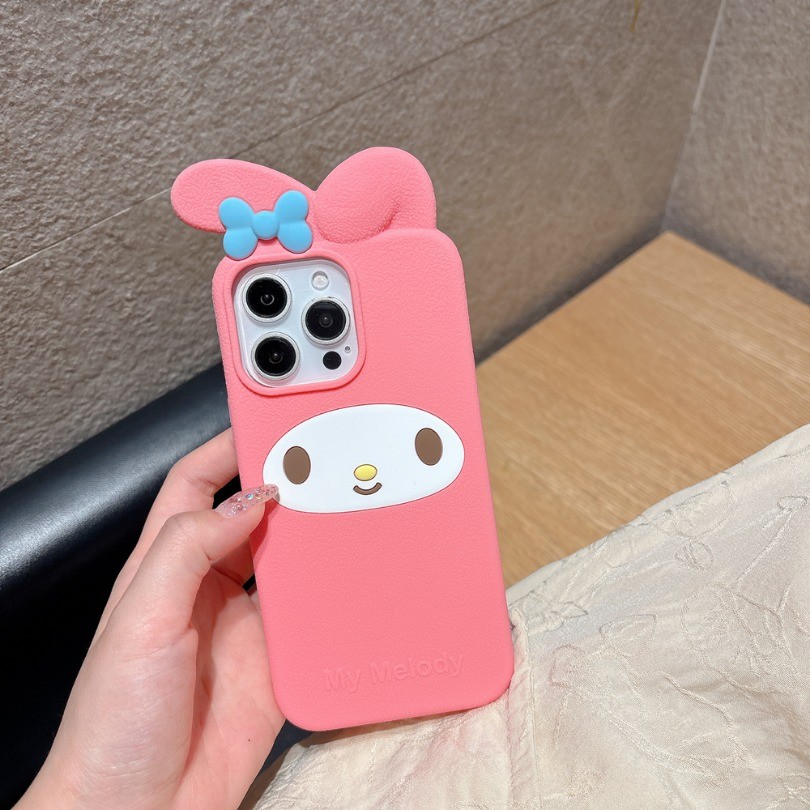 Dành Cho iPhone 12 13 14 15 16 Pro Max 14 16 Plus Kawaii My Melody Vỏ Điện Thoại Silicon Mềm Hoạt Hình 3D Dễ Thương Ốp Lưng Chống Sốc Capas