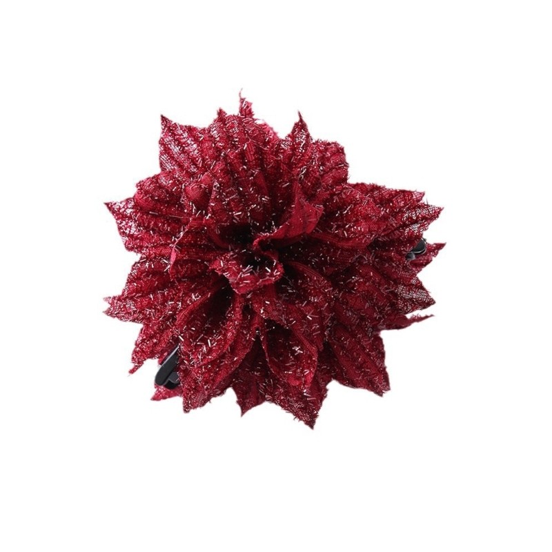VIC Fashionable Black Mesh Flower Hair Clips For Women Shark Horse Tail Hair Clips Air Conditioning Flower Hair Patch EFYS Hair Accessories Hat