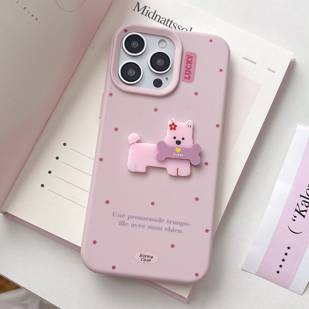 Ốp Điện Thoại Mềm 3D Dot Dog Cho iPhone 17 Pro Max 17 Air 16 Plus 15 14 13 12 11 Vỏ Bảo Vệ Chống Sốc