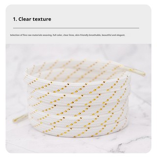 1 Cặp Dây Vàng Sang Trọng Dây Giày Đế Bằng Giày Thể Thao Dây Giày Rộng 7 Mm Dây Giày Phụ Kiện 60 / 100 / 120 / 140 / 160CM