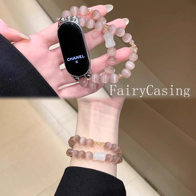 Dây Đeo Trang Sức Cho Xiaomi Mi Band 10 8 9 7 6 5 4 3 Dây Đeo Tay Sang Trọng Mắt Đá Vòng Tay Dây Chuyền Cho Mi Band 8 9 Pro Band