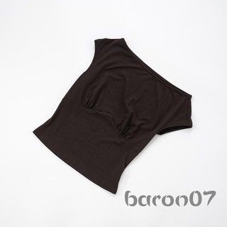Áo thun nữ cổ thuyền mỏng màu trơn lệch vai và crop-top ngắn tay, phù hợp dạo phố mùa hè