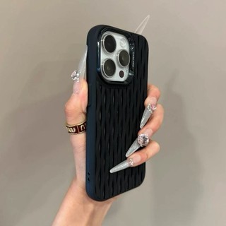 Thanh làm mát rỗng sang trọng Vỏ điện thoại sọc cho iPhone16 15 14 13 12 11 Pro Max Bảo vệ Camera chống sốc Vỏ mềm chống rơi