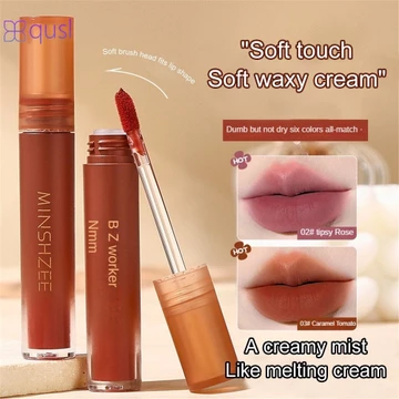 [Bộ 1/6 chiếc] Son bóng lì dưỡng ẩm mịn màng lâu trôi không thấm nước Son môi nhung chống dính cốc Son bóng 6 màu Mỹ phẩm qusl