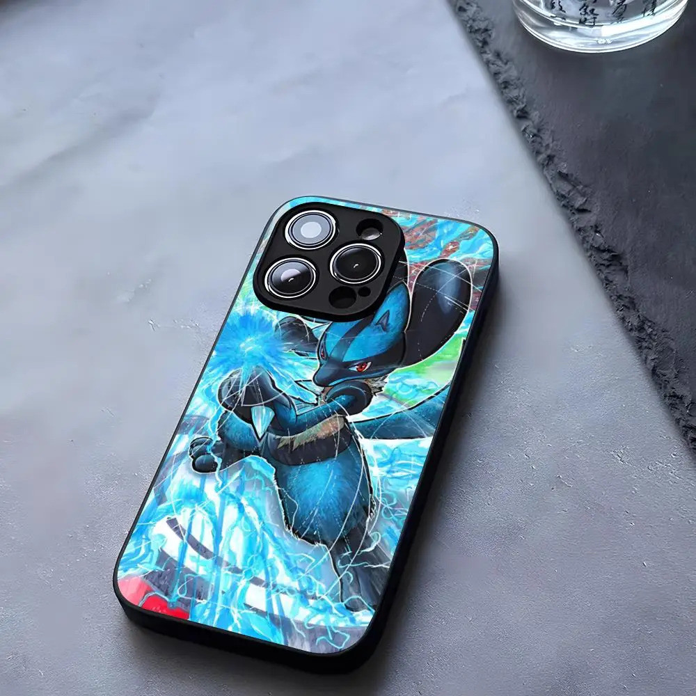 Ốp Điện Thoại BK-2 Lucario Kính Cường Lực Cho iPhone 13 14 12 17.35 11 Pro XS Max Plus Mini X XR 8 7 6s SE2020 Coque