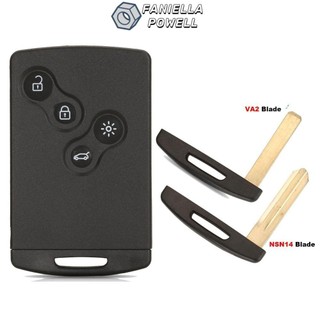 Chìa khóa ô tô FANIELLAPOWELL, có lưỡi 4 nút Vỏ chìa khóa ô tô, Vỏ chìa khóa ô tô từ xa ABS màu đen bền cho Renault Megane Laguna Koleos Fluence Scenic Clio Captur