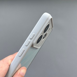 Ốp Điện Thoại Acrylic Cứng + TPU Chống Vàng Cho VIVO VIVO V50 V40 V30 Lite PRO V25E V27 V29 V29E V23E V30E V21 4G 5G Vỏ Trong Suốt Màu Xám