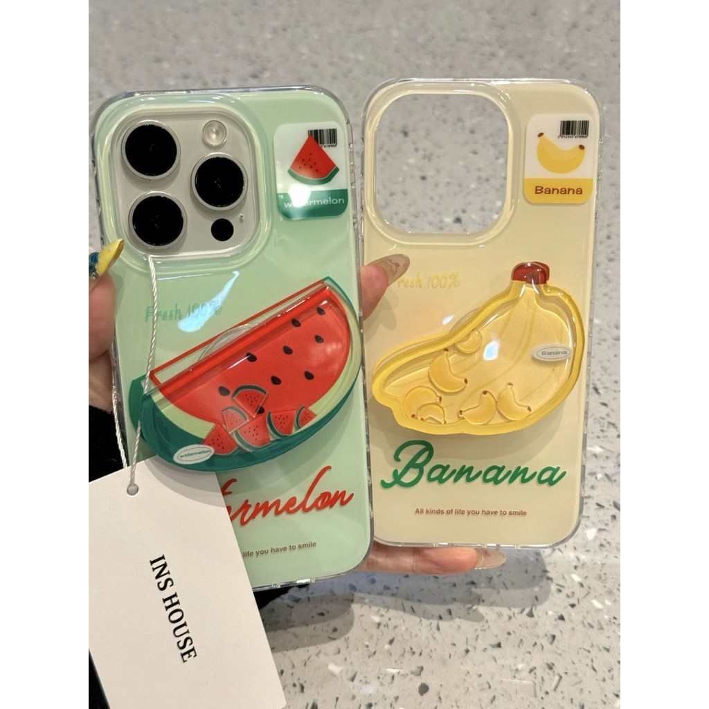 【✨Spot】[Đế chuối dưa hấu + Vỏ điện thoại] ốp lưng iphone 16pro /Apple 15 promax / 14plus, chống sốc