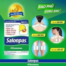 Miếng dán Salonpas Hisamitsu Nhật Bản [Lẻ 20 Miếng/ Hộp 140 Miếng] giúp giảm đau nhanh chóng