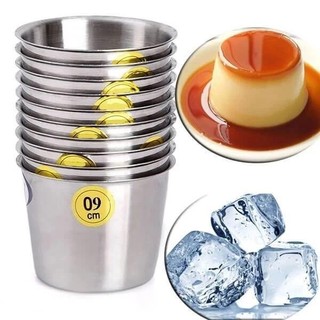 Combo 6 khuôn làm bánh flan, ly inox làm đá hàng Việt Nam - khuôn inox làm bánh flan làm đá để tủ lạnh tiện lợi