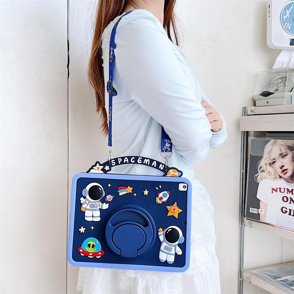 Ốp Lưng Cho iPad 11th A16 2025 iPad Air 11 "2024 M2 / 2025 M3 Mini6 7 8.3 ” 2024 ipad 10.2" 7 8 9th 10th 10.9 ipad 5 6 9.7 "2018 2019 air12345 Silicone 360° Vỏ dây đeo máy tính bảng cầm tay