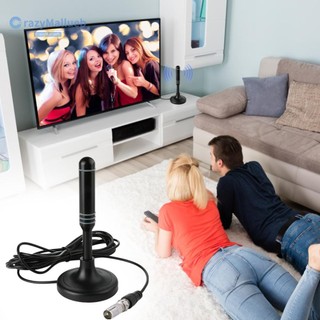 Ăng-ten TV di động Cáp đồng trục 300cm Ăng-ten nhận kỹ thuật số DVB-T DVB-T2 DAB Kỹ thuật số ngoài trời trong nhà HD Freeview trên không cho TV thông minh [CrazyMallueb.vn]