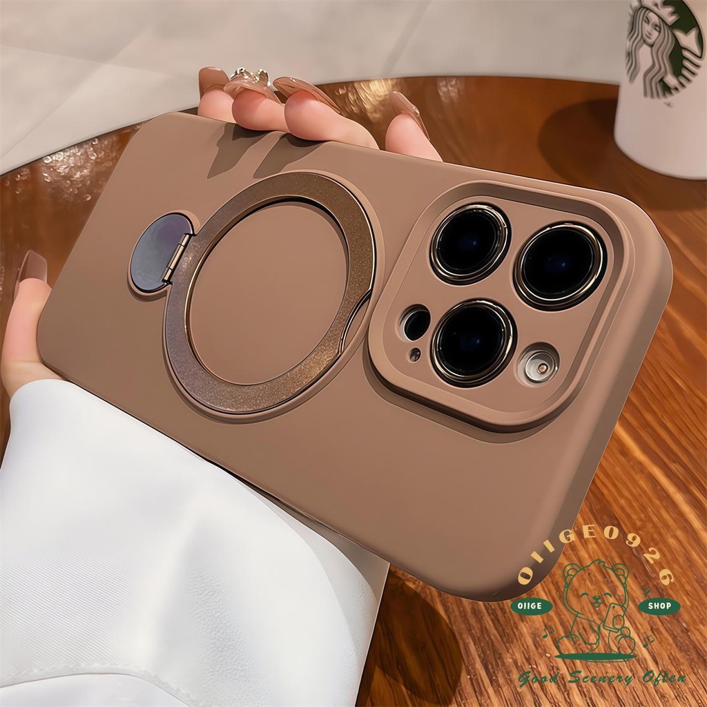 Chất Lỏng 360 Từ Giá Đỡ Ốp Lưng Điện Thoại iphone16 Pro Max 15 14 13 Vỏ Cho iPhone Vỏ Silicon Mềm TPU Chống Sốc