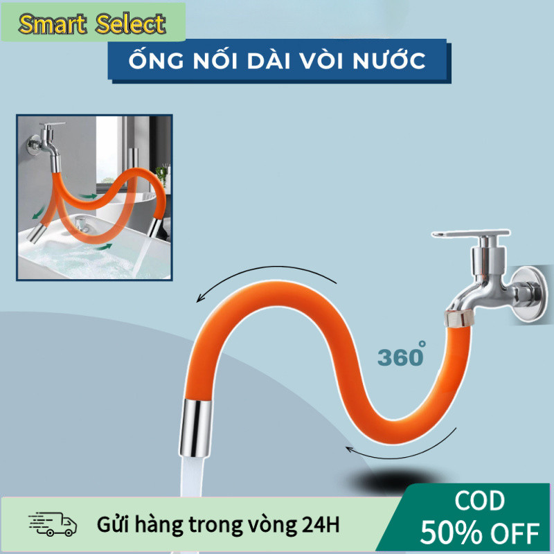 【COD】Đầu nối dài vòi nước xoay 360 độ, chất liệu silicon dẻo, dài 50cm, dùng cho vòi 1/2 inch, dễ điều hướng tia nước
